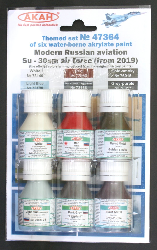 AKAN 47364 Paints Set For Russian Air Force Su-30SM 2019 6 colors 